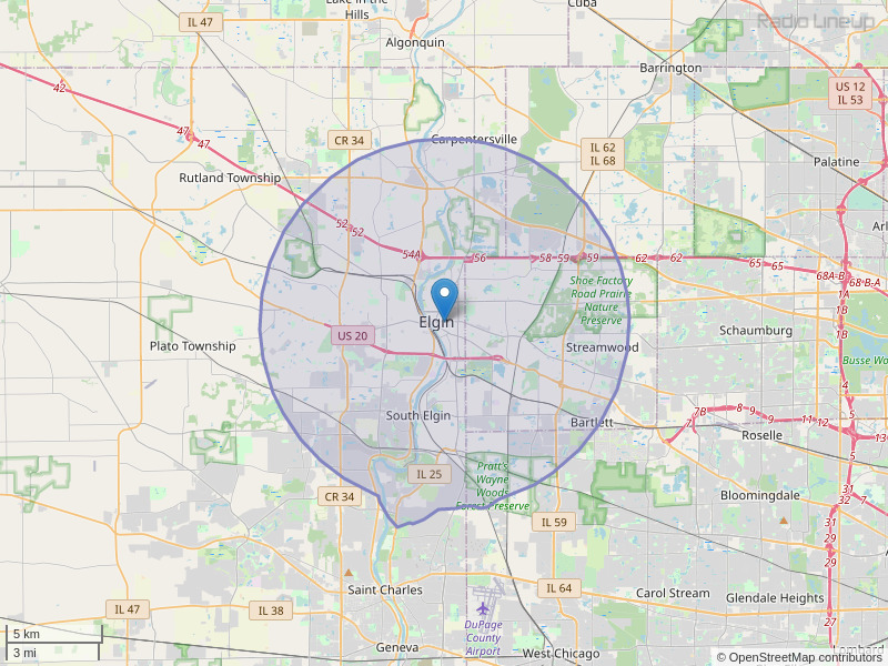 WEPS-FM Coverage Map