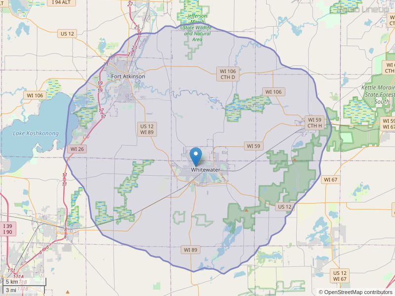 WSUW-FM Coverage Map