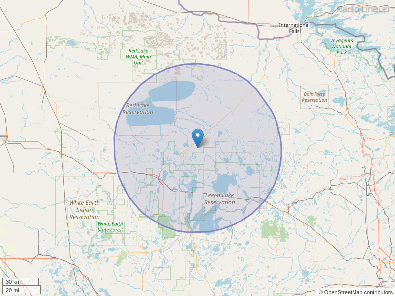 KCRB-FM Coverage Map