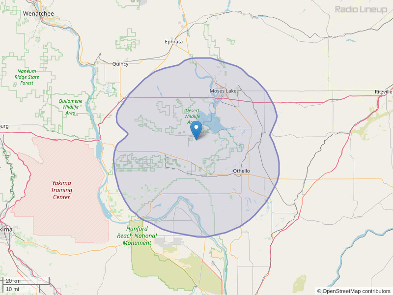 KMLW-FM Coverage Map