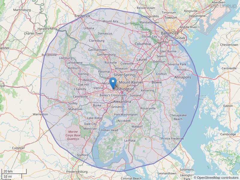 WAVA-FM Coverage Map