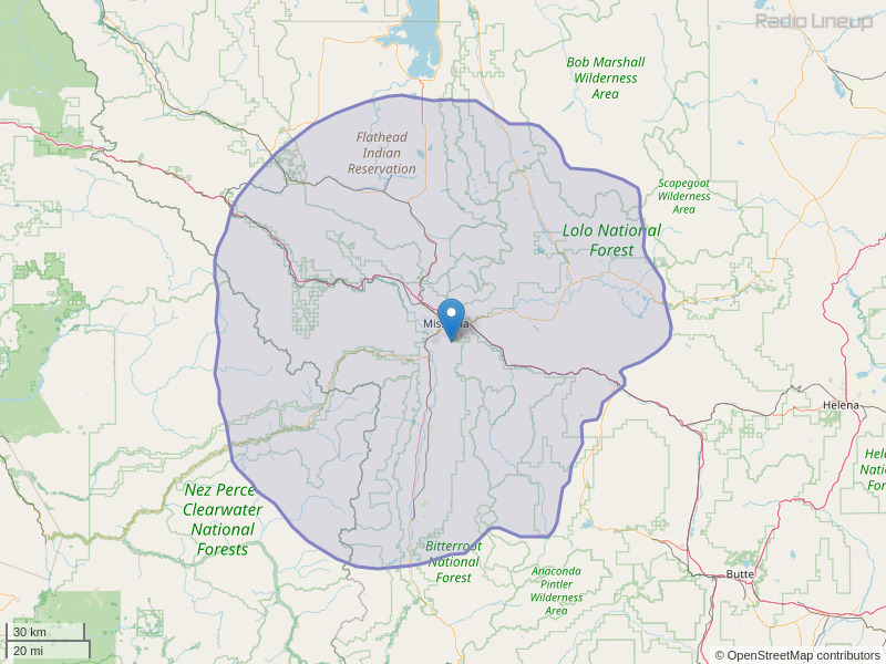 KBAZ-FM Coverage Map