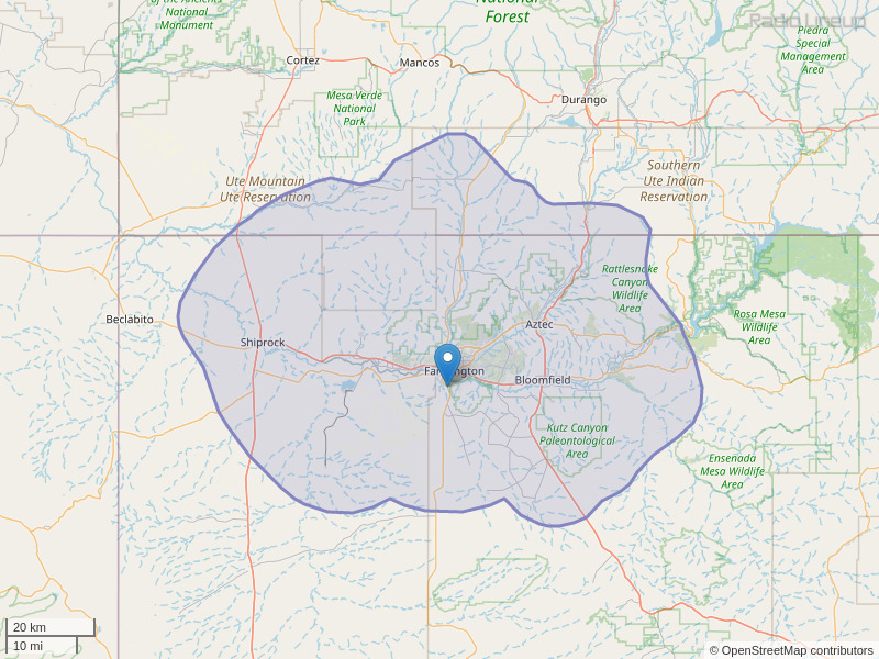 KRWN-FM Coverage Map