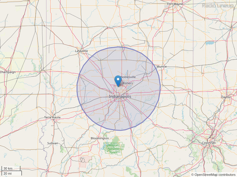 WNTR-FM Coverage Map