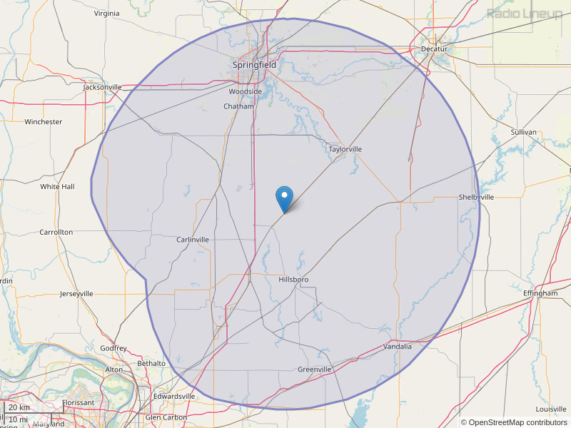 WXAJ-FM Coverage Map