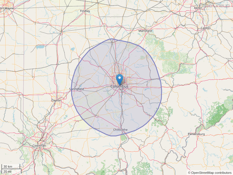 WNCI-FM Coverage Map