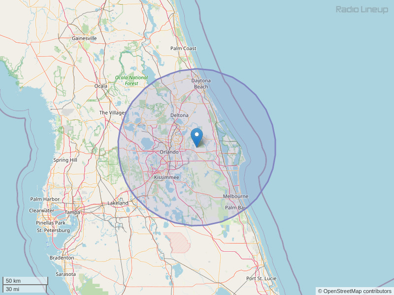 WOMX-FM Coverage Map