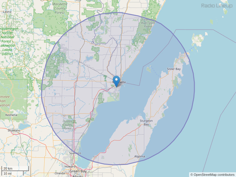 WLST-FM Coverage Map