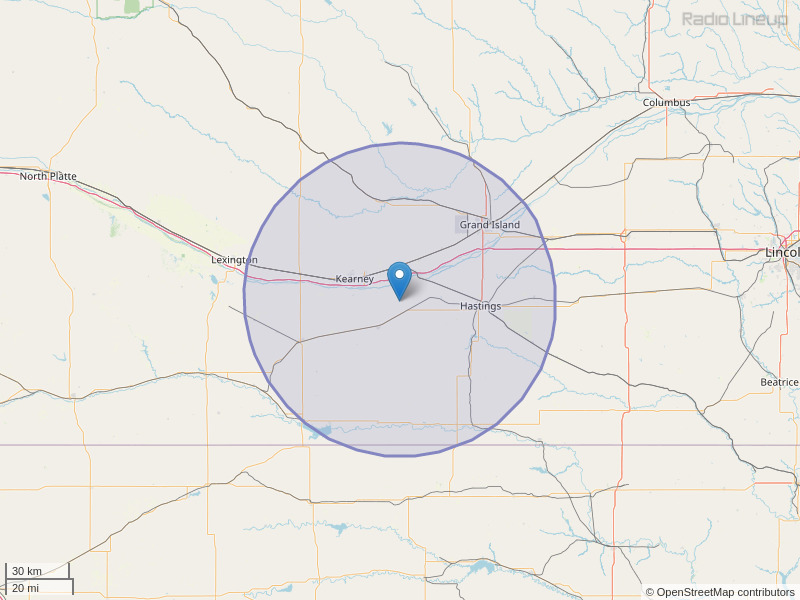 KRNY-FM Coverage Map