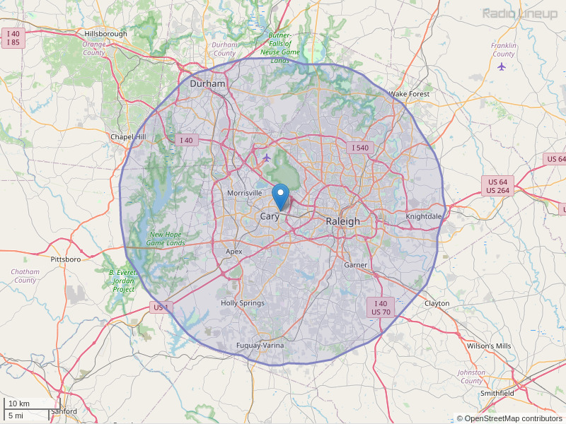 WKIX-FM Coverage Map