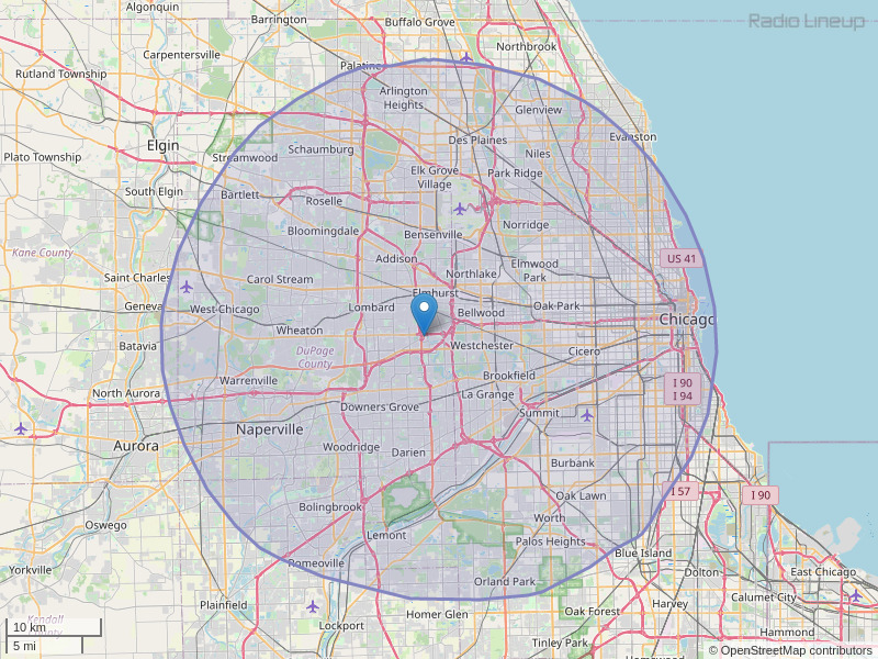 WVIV-FM Coverage Map