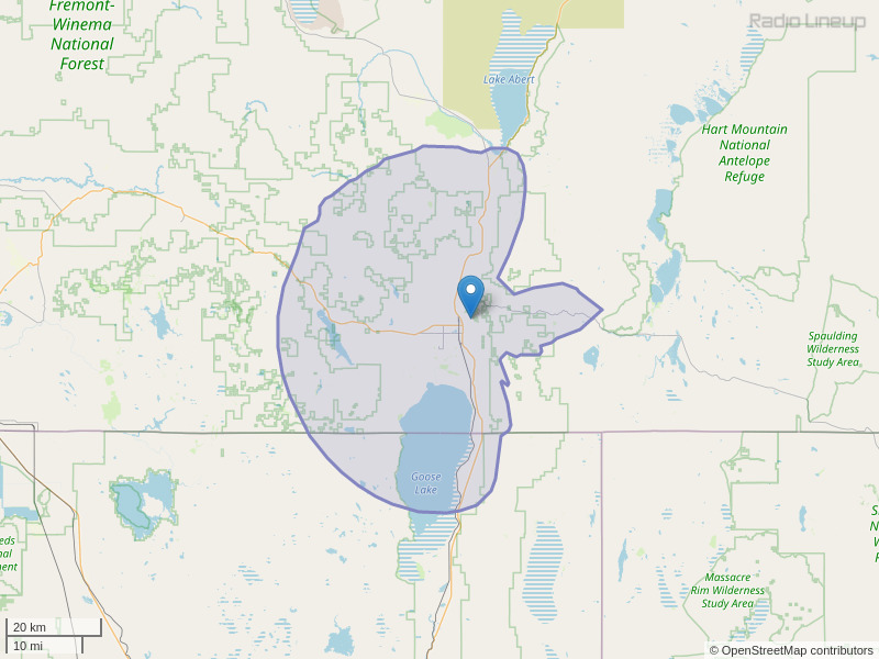 KORV-FM Coverage Map