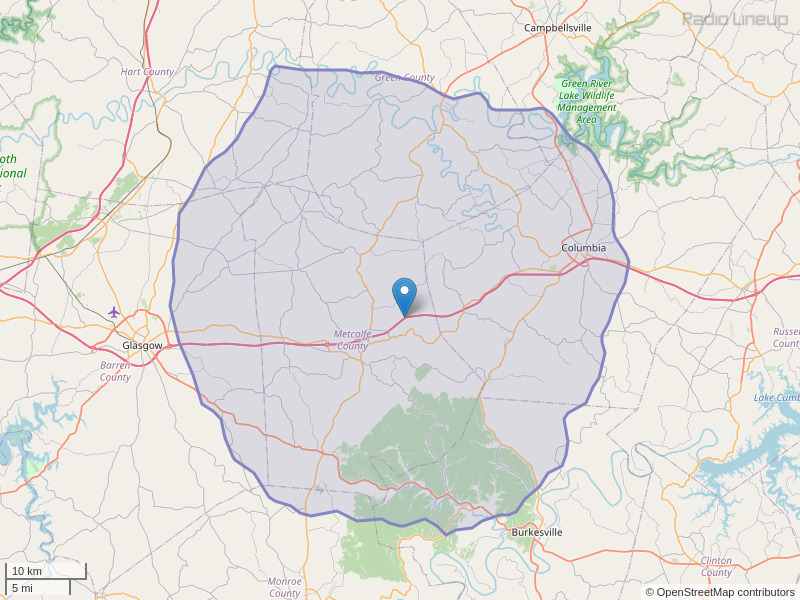 WHSX-FM Coverage Map