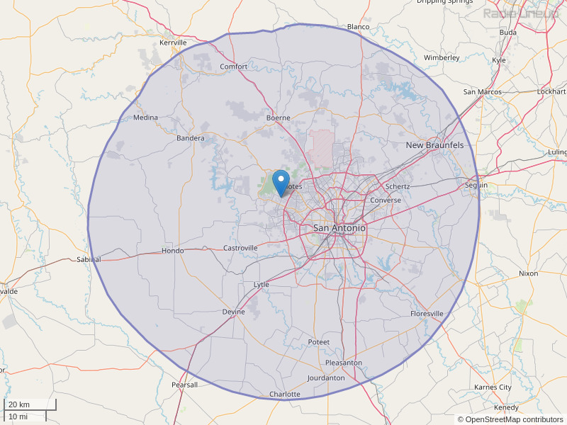 KCYY-FM Coverage Map