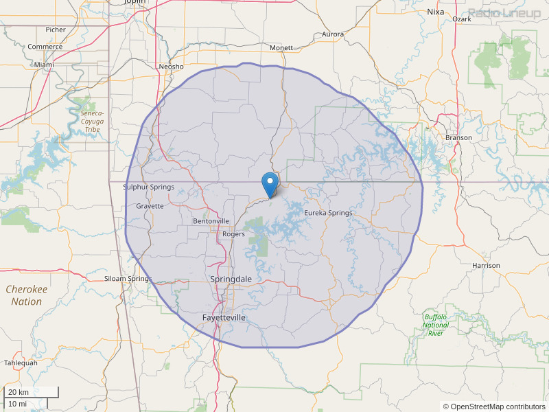 KMXF-FM Coverage Map