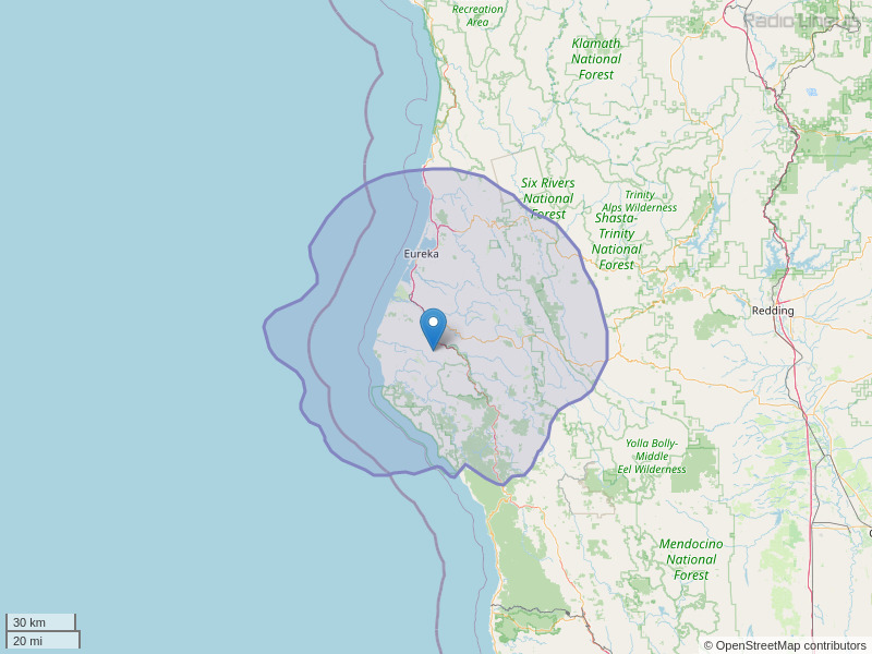 KWPT-FM Coverage Map