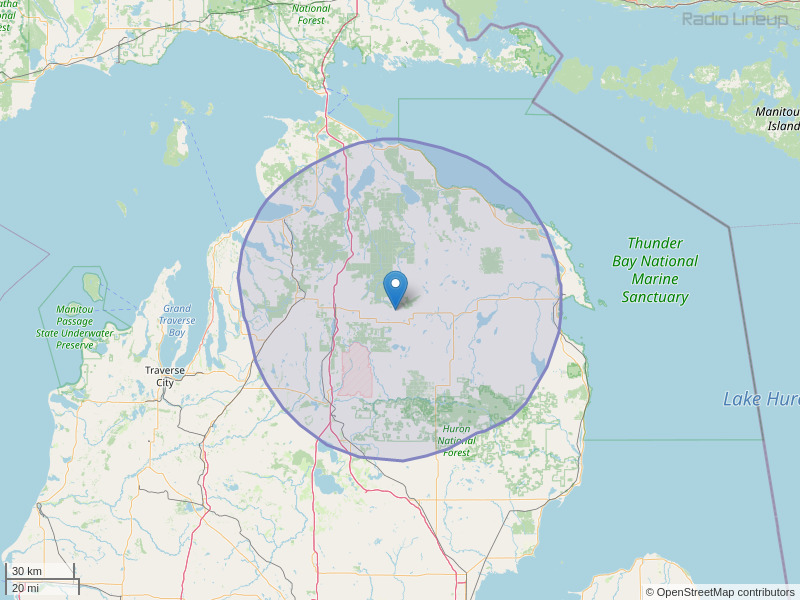WFDX-FM Coverage Map