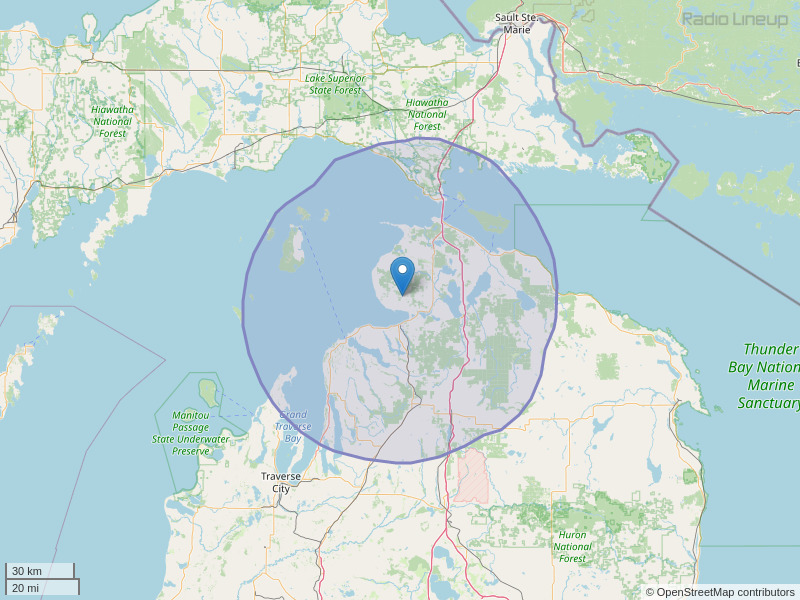 WAWM-FM Coverage Map