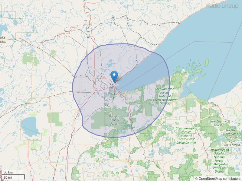 KKCB-FM Coverage Map