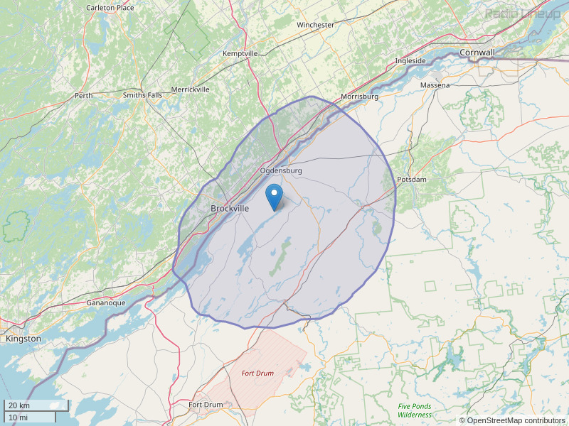 WYSX-FM Coverage Map