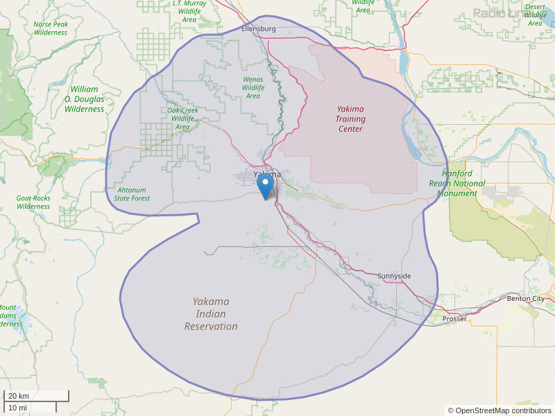 KDNA-FM Coverage Map