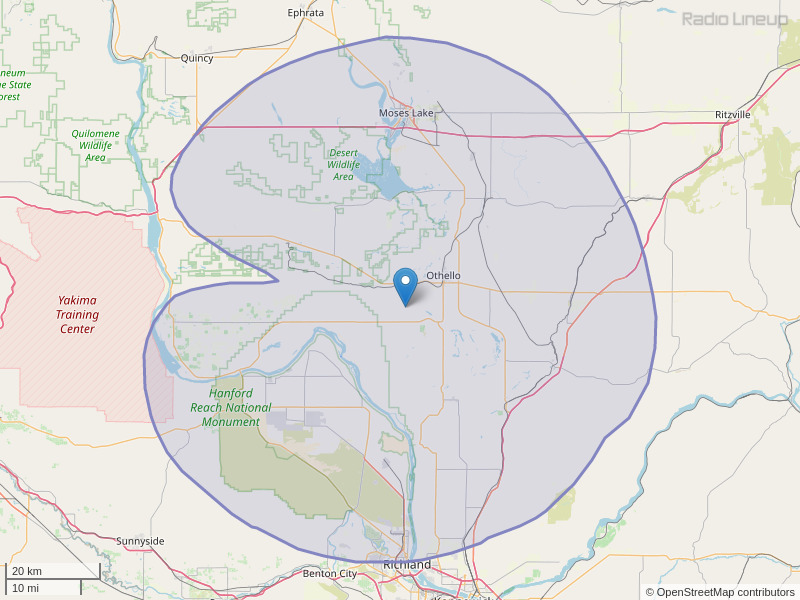 KRCW-FM Coverage Map