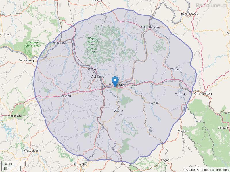WKEE-FM Coverage Map