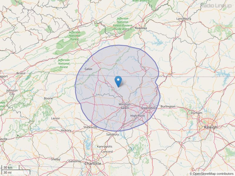 WVBZ-FM Coverage Map