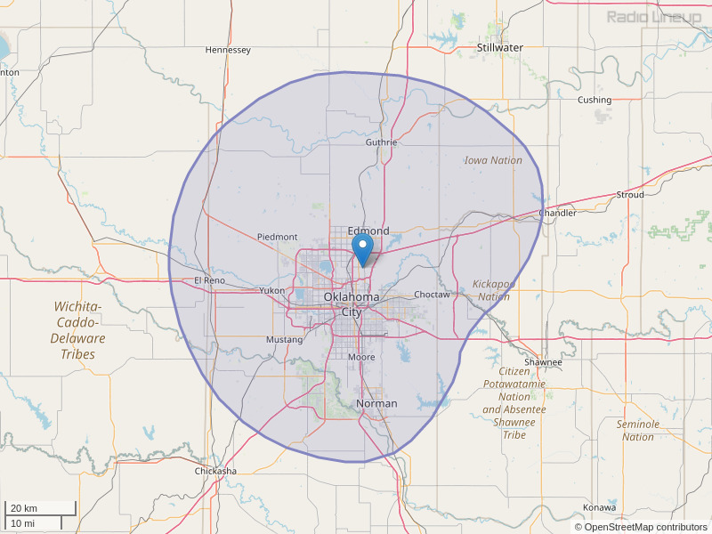 KYLV-FM Coverage Map