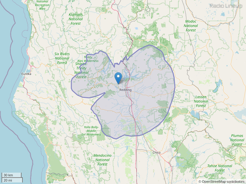 KVIP-FM Coverage Map