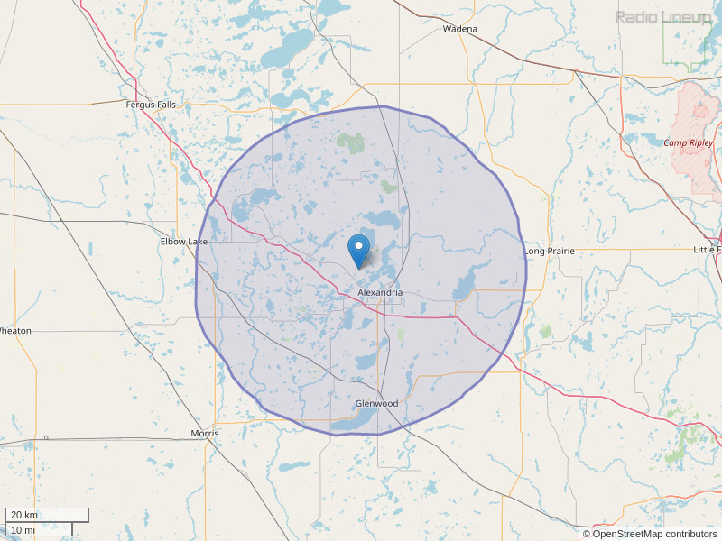 KXRA-FM Coverage Map