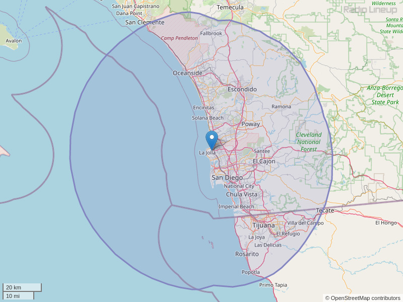 KYXY-FM Coverage Map