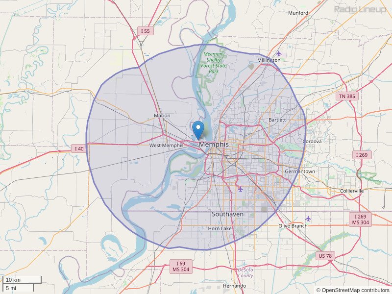 KXHT-FM Coverage Map