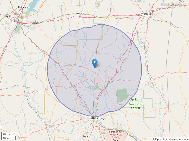 WLAU-FM Coverage Map