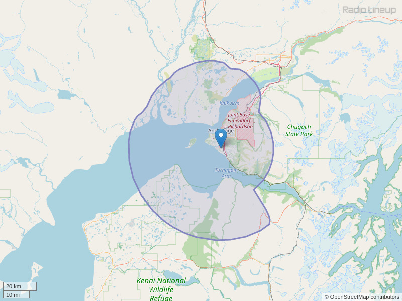 KWHL-FM Coverage Map