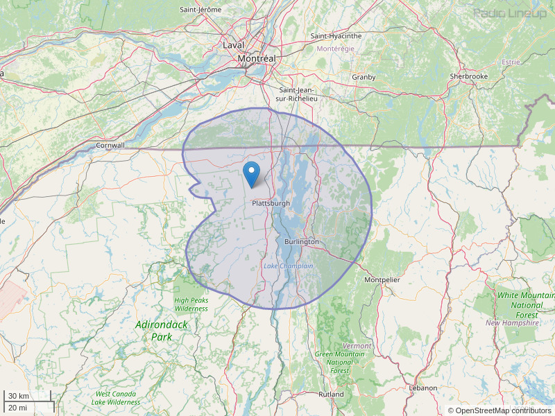 WBTZ-FM Coverage Map