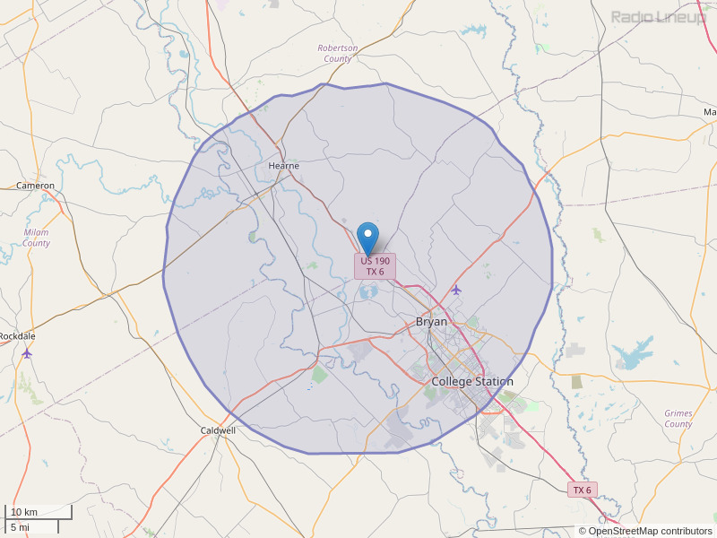 KVJM-FM Coverage Map