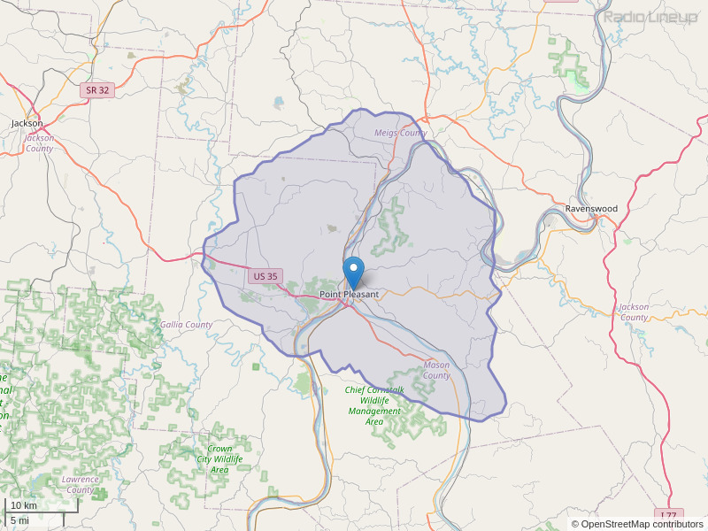 WVRR-FM Coverage Map
