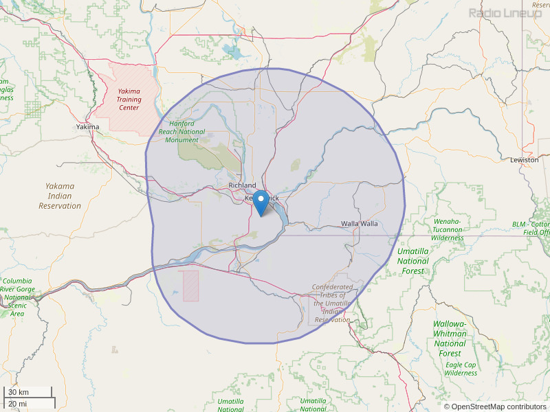 KEGX-FM Coverage Map