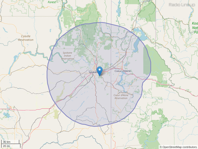 KKZX-FM Coverage Map