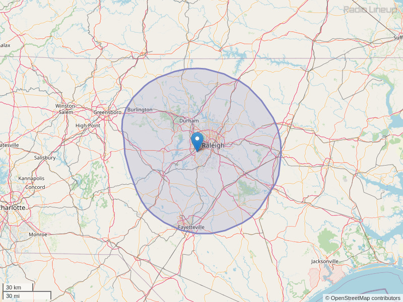 WNCB-FM Coverage Map