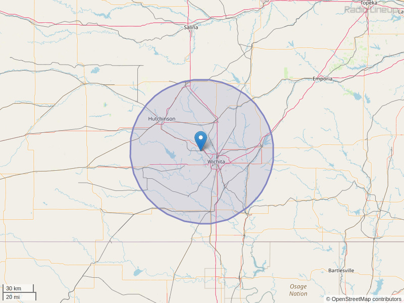 KTHR-FM Coverage Map