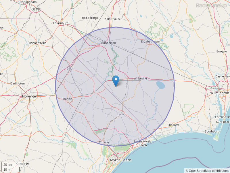 WSTS-FM Coverage Map