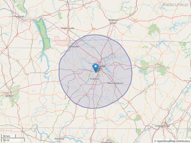 WPLN-FM Coverage Map