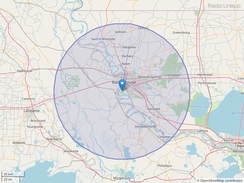 WRKF-FM Coverage Map