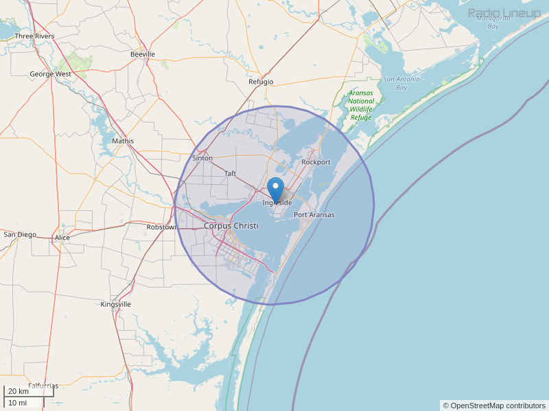 KAJE-FM Coverage Map