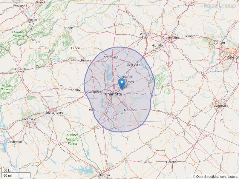 WRFX-FM Coverage Map