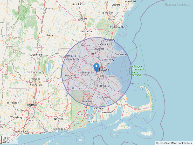 WJMN-FM Coverage Map