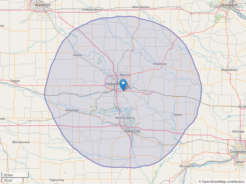 KHAK-FM Coverage Map