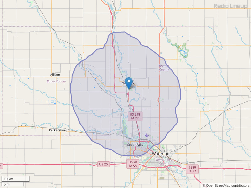 KWAY-FM Coverage Map